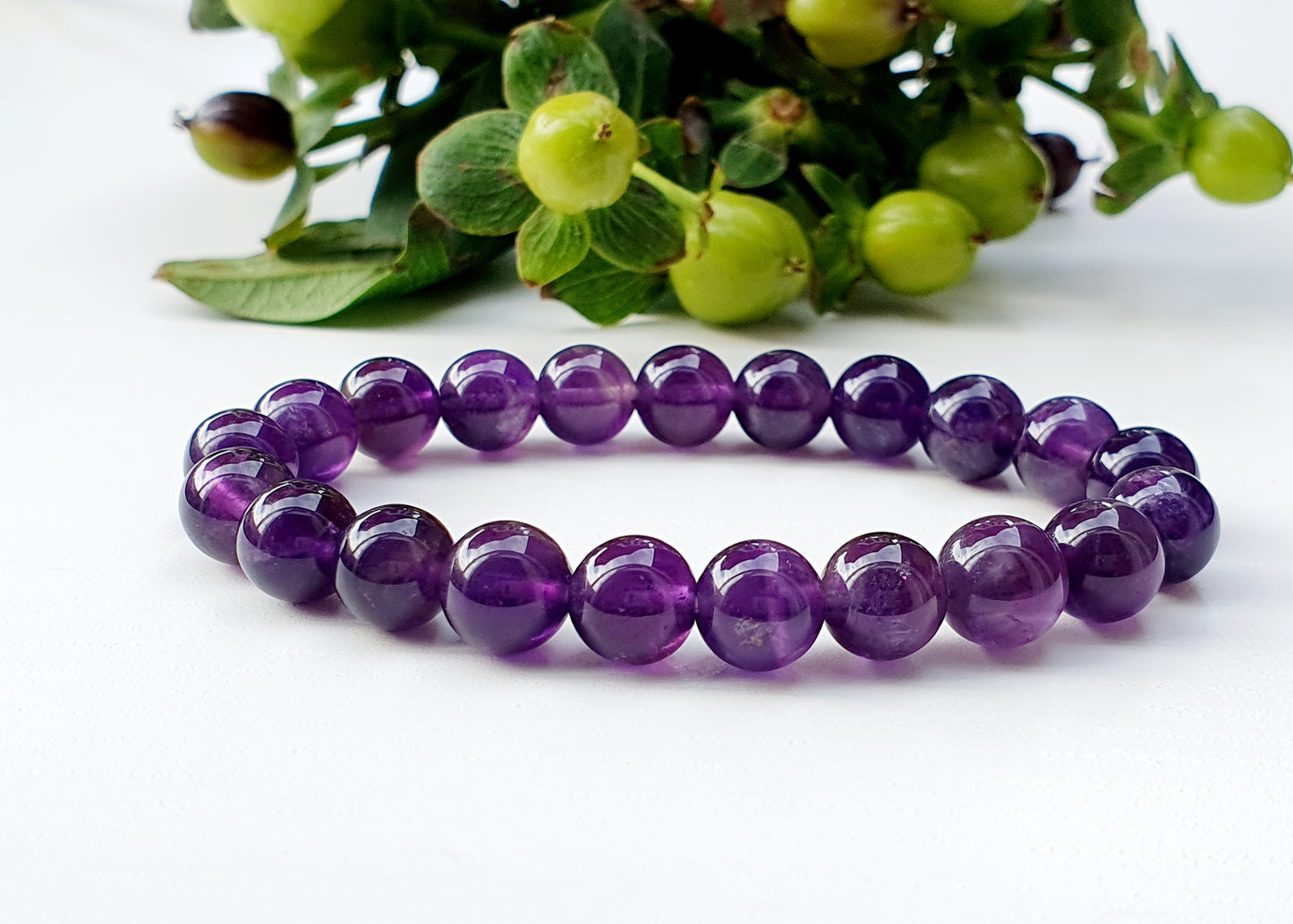 Amethyst natural stone protection bracelet 8mm bead