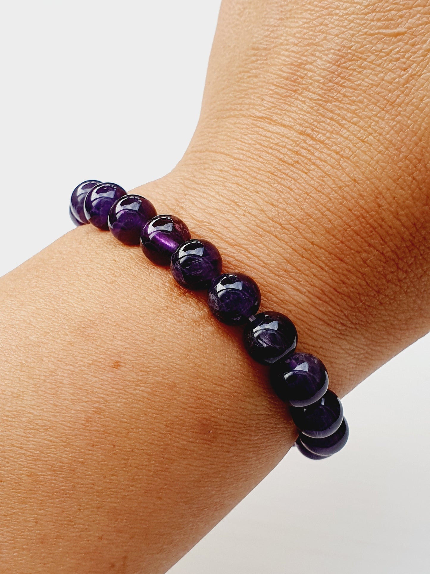 Amethyst natural stone protection bracelet 8mm bead
