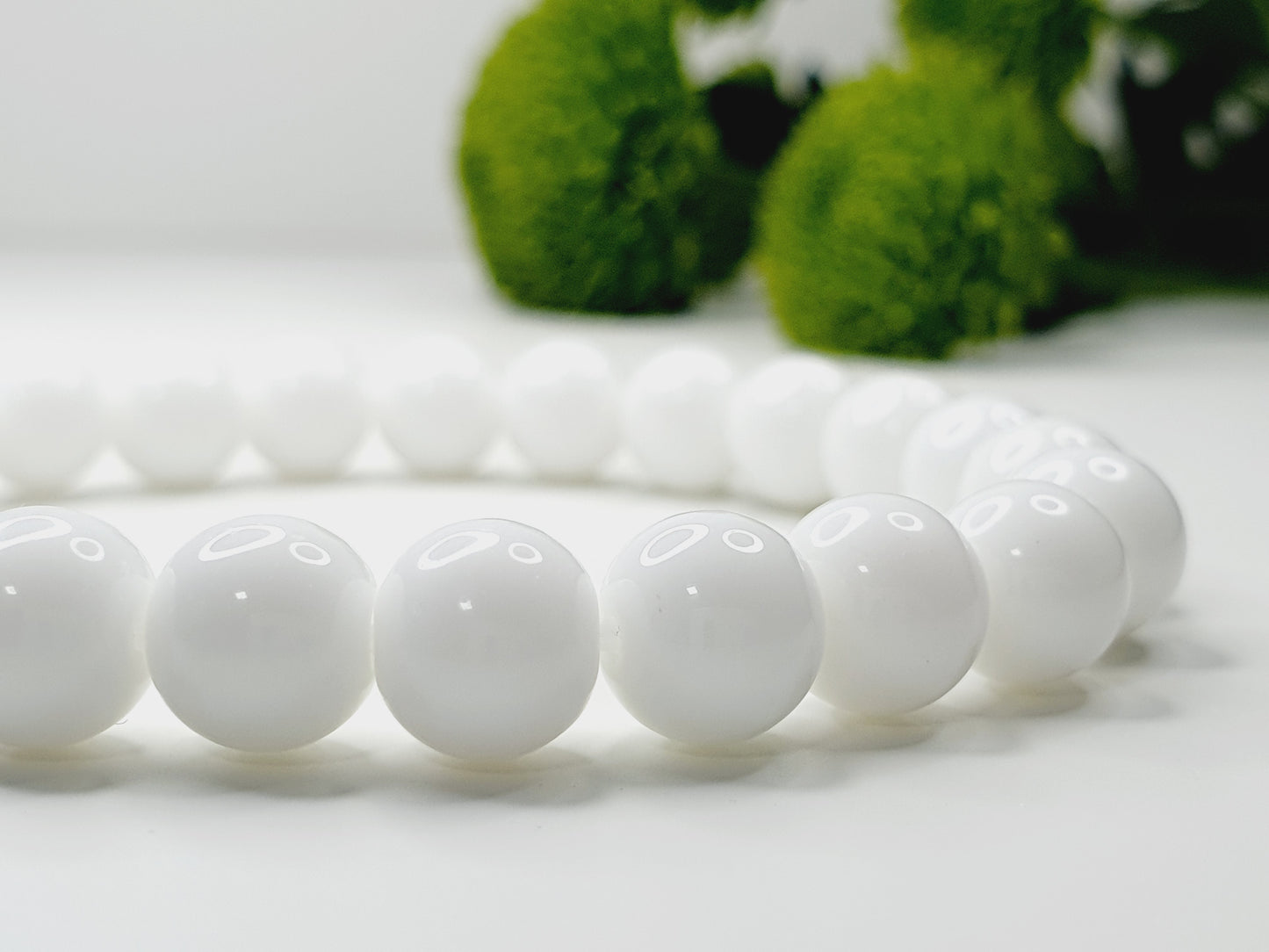 White Onyx bracelet natural stone 8mm bead