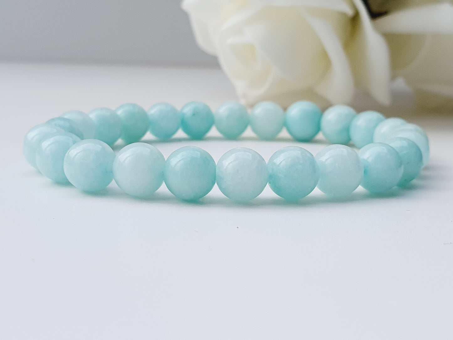 Amazonite bracelet natural gemstone 8mm bead