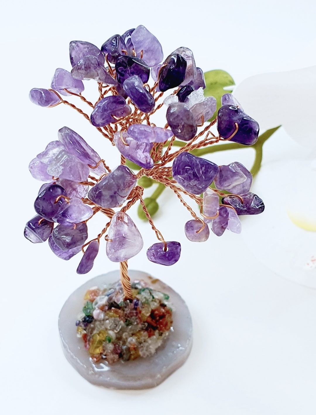Tree of calming made from natural stone amethyst