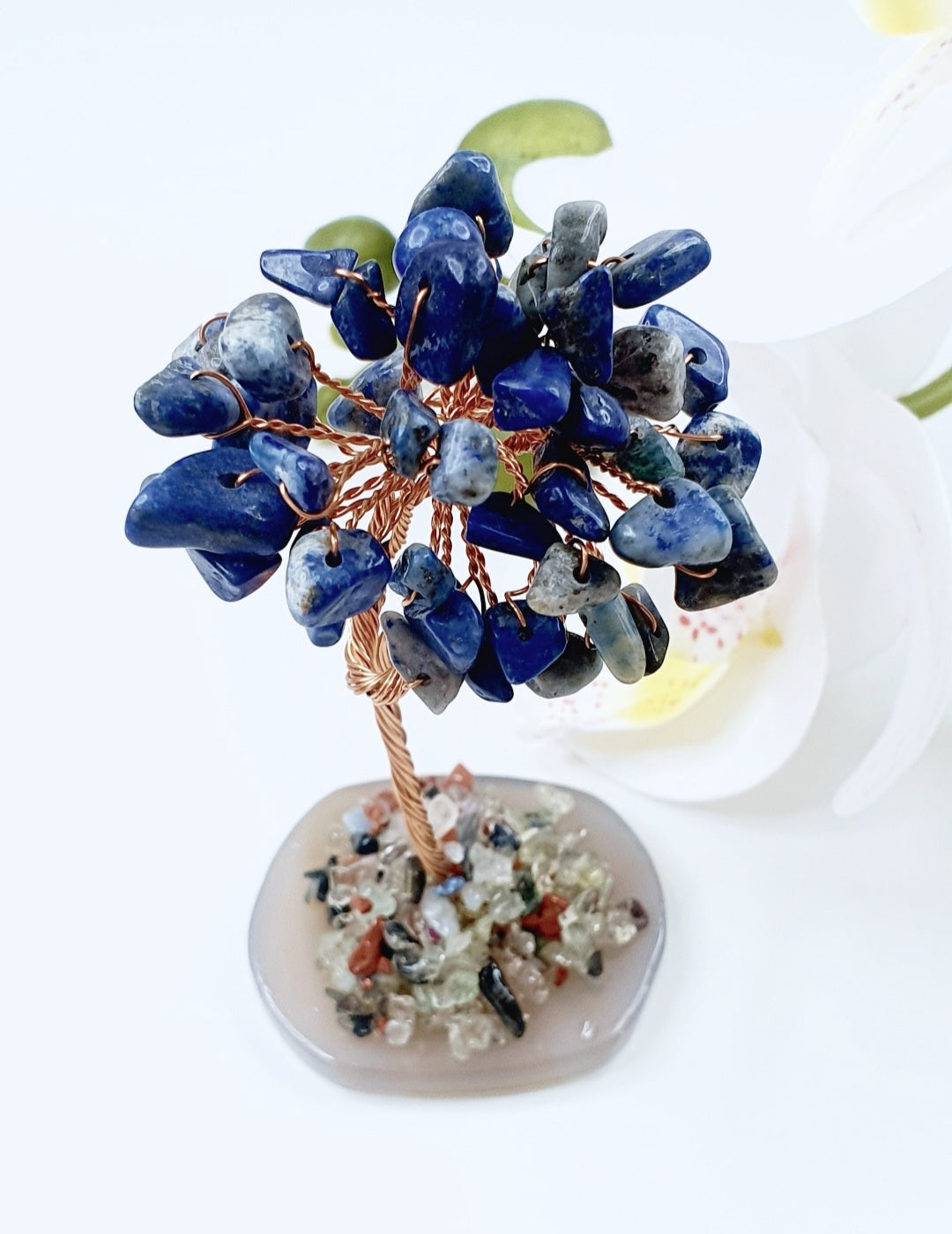 Tree of protection made from natural stone Lapis lazuli