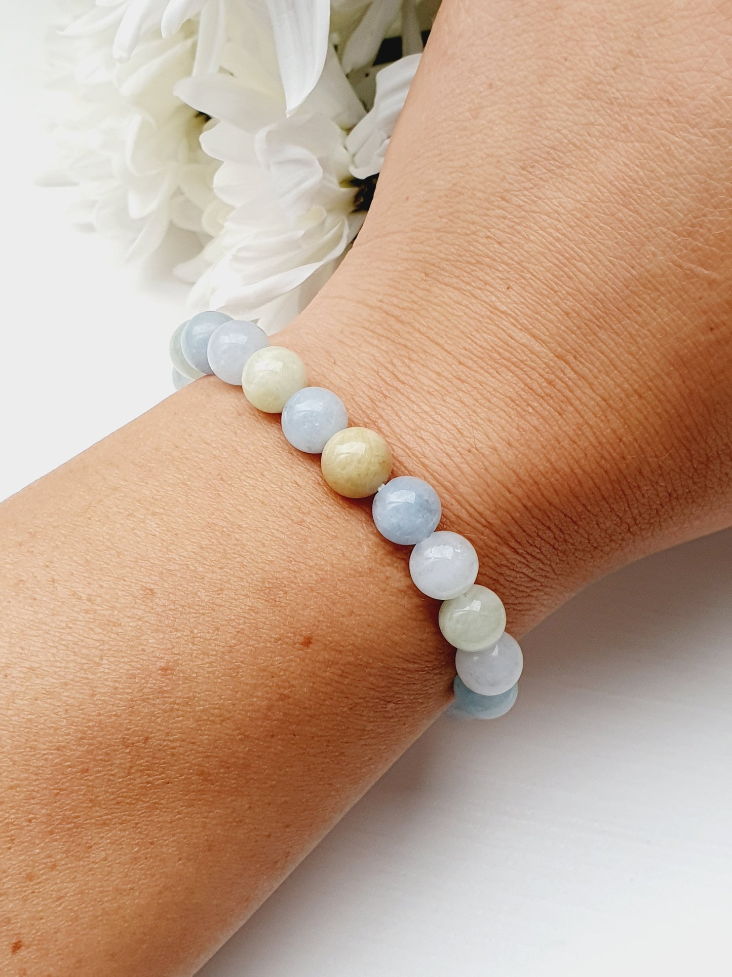 Beryl natural stone bracelet 8mm bead