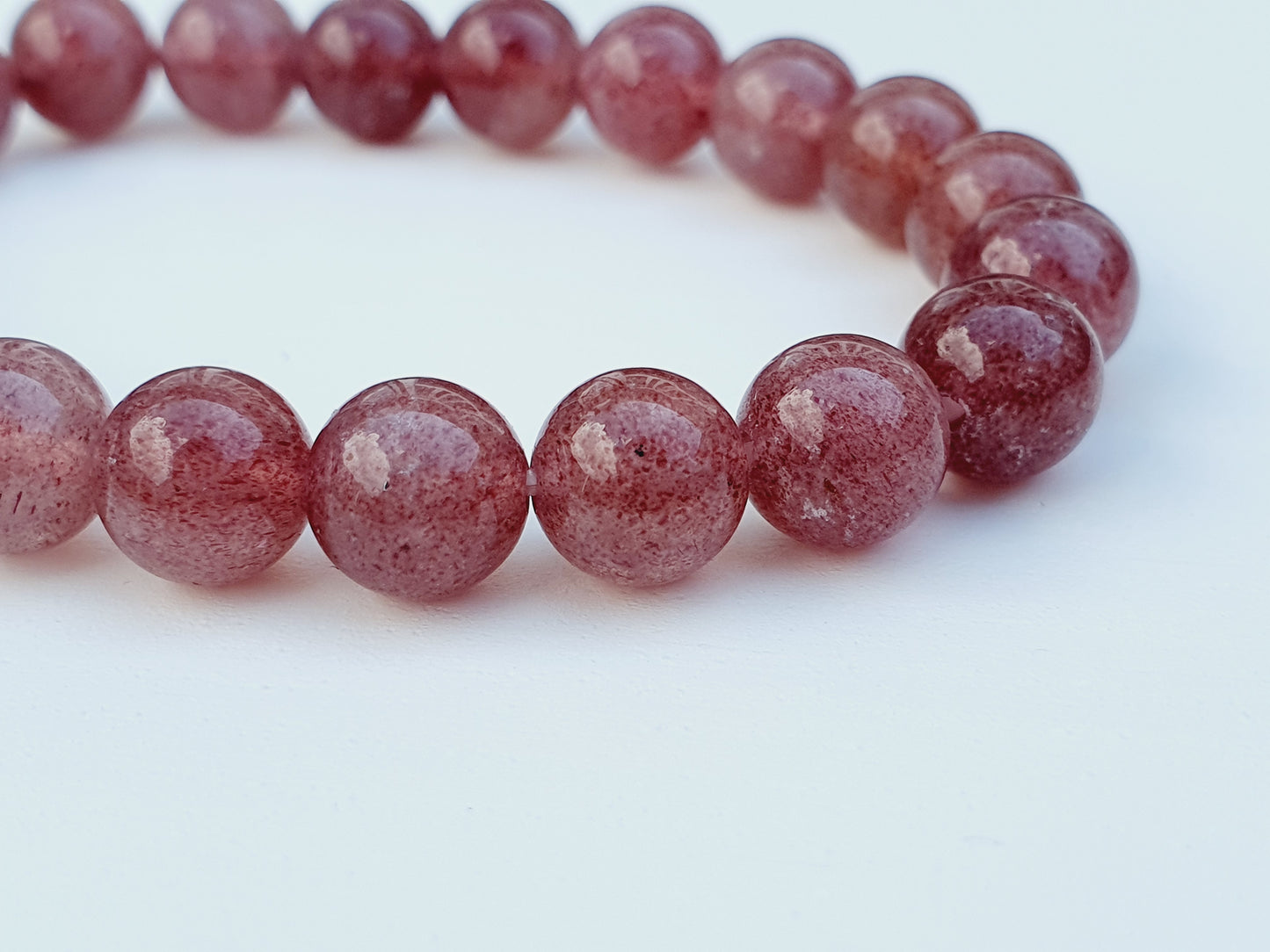 Strawberry quartz natural stone bracelet 8mm bead