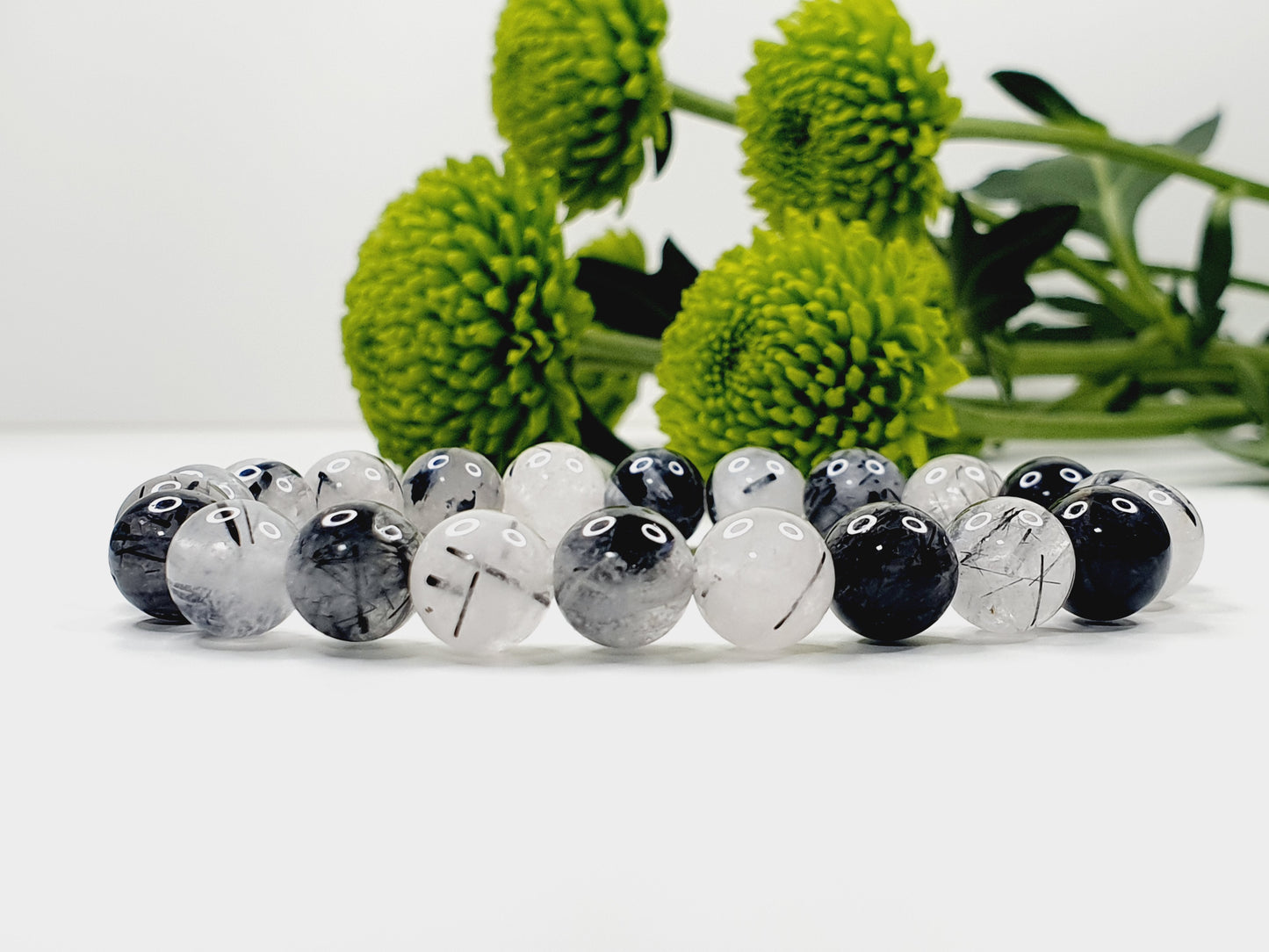 Tourmaline Quartz natural gemstone bracelet 8mm bead