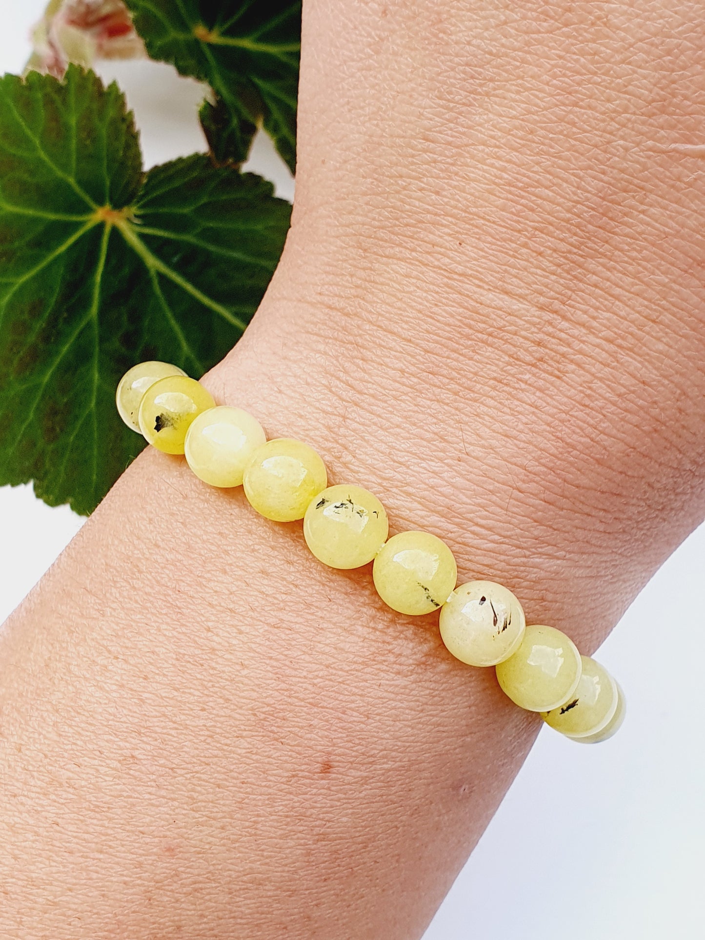 Yellow Opal natural stone bracelet 8mm bead