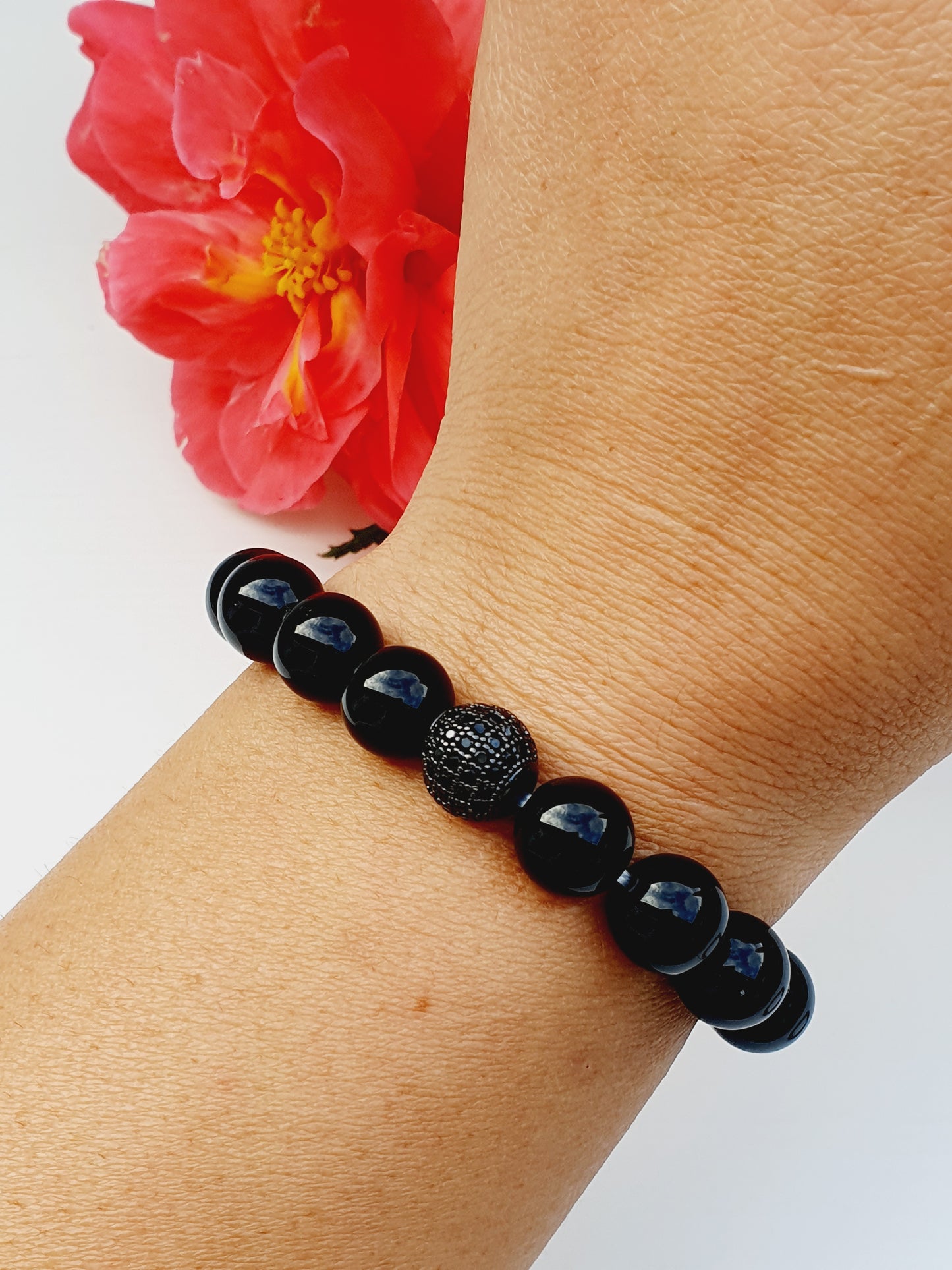 Black Tourmaline natural stone bracelet 10mm bead