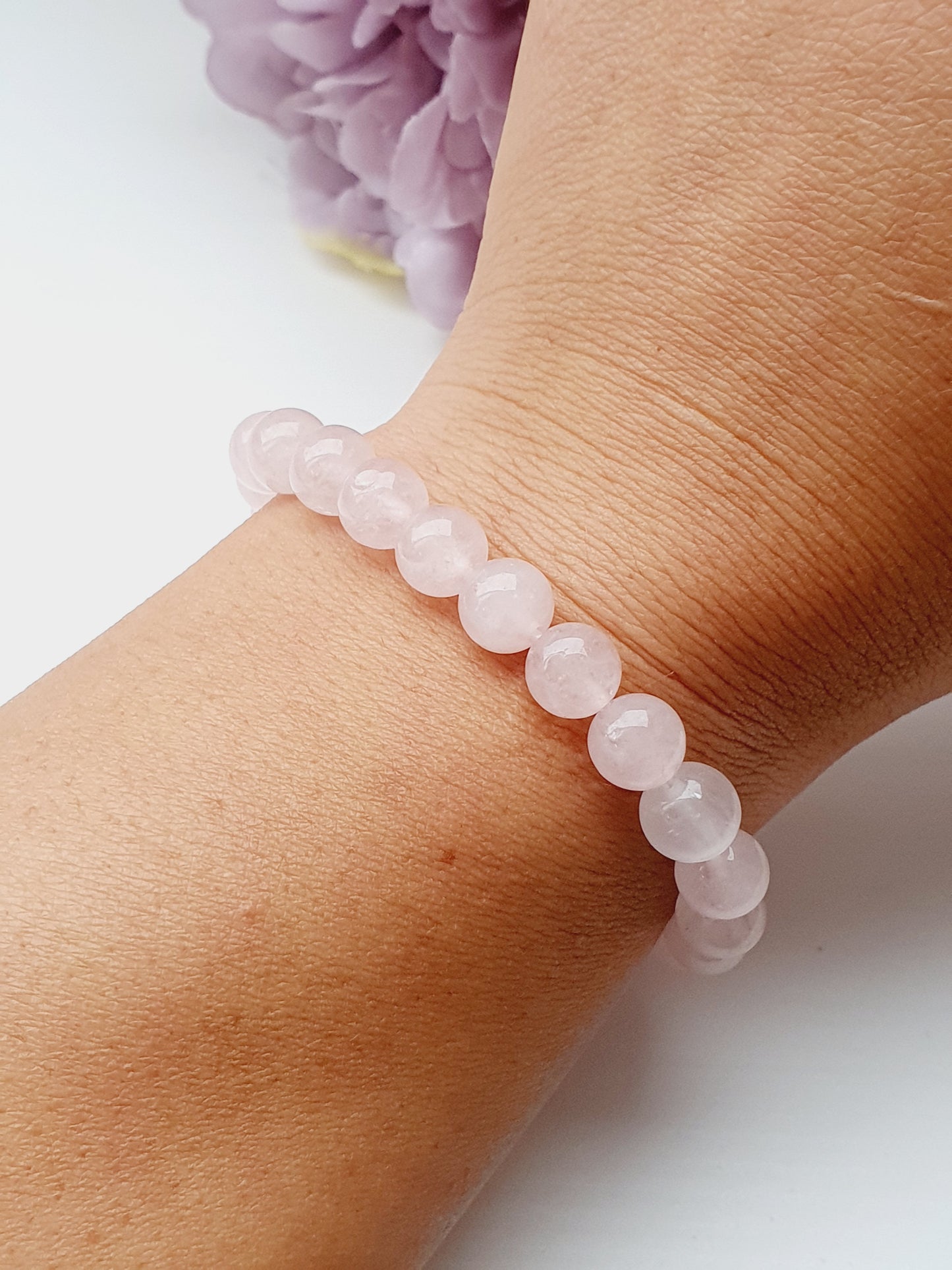 Rose Quartz natural stone love bracelet 8mm bead