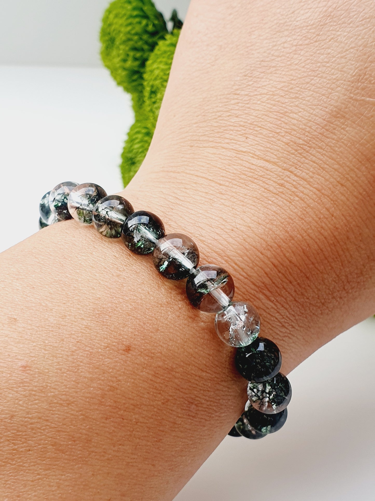 Phantom quartz natural gemstone bracelet 8mm bead