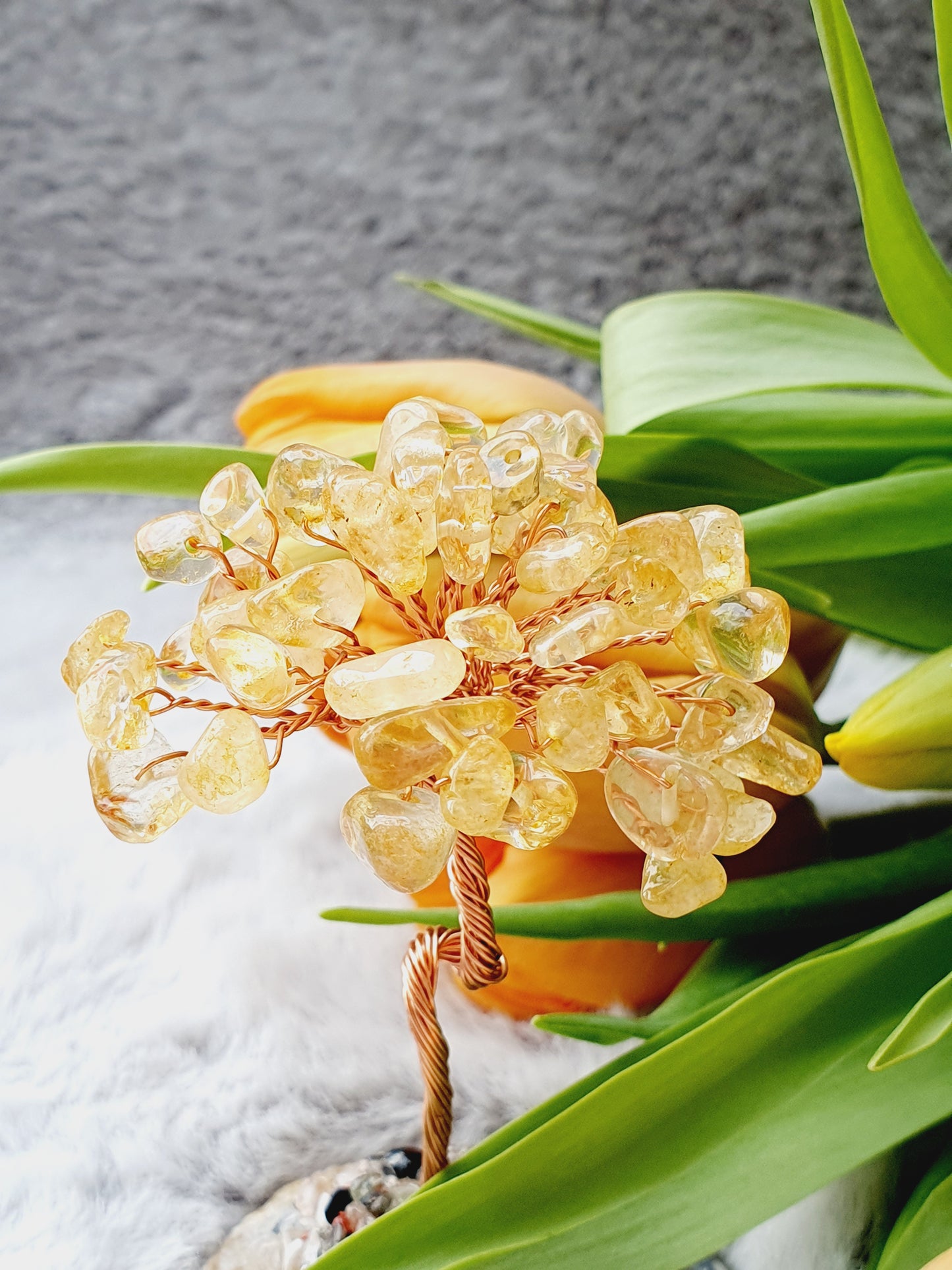Tree of life made from natural stone citrine