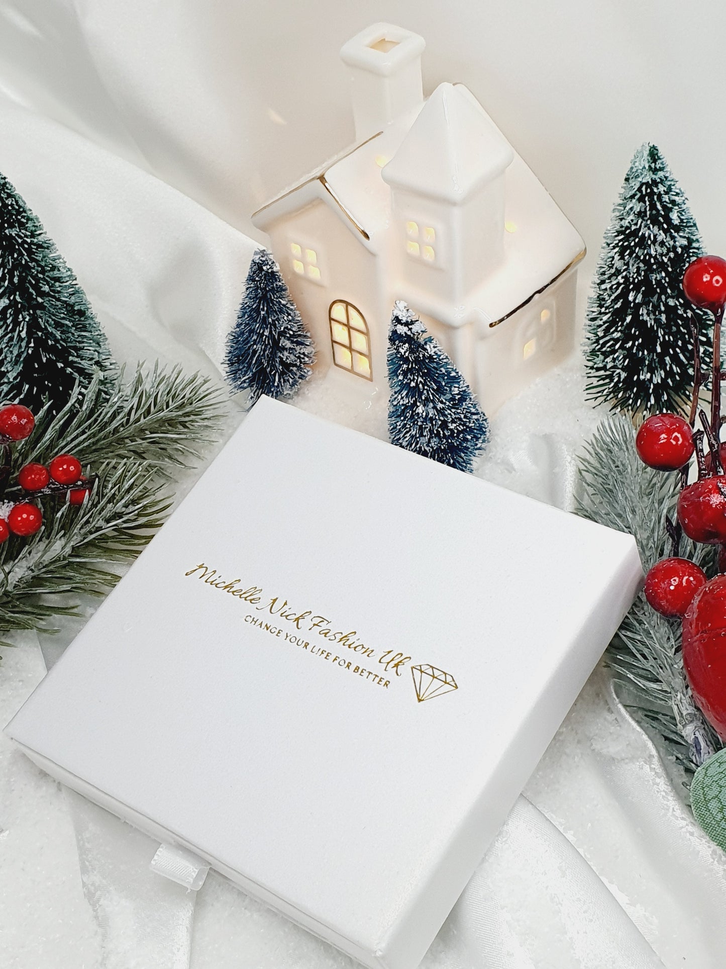 Christmas bracelet from Coral and Jade natural stone 8mm beaded, 304 stainless steel with sign Merry Christmas, gift box jewellery, UK