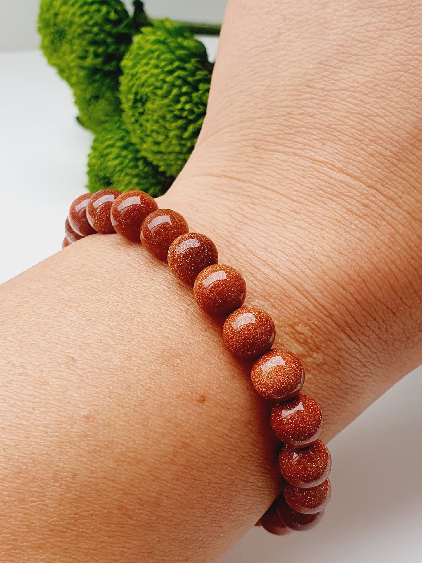 Gold Sandstone natural stone bracelet 8mm bead