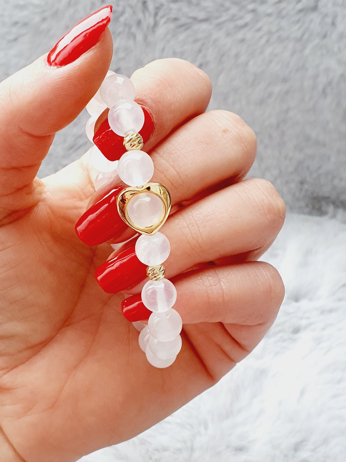 Selenite natural stone calming bracelet 8mm bead