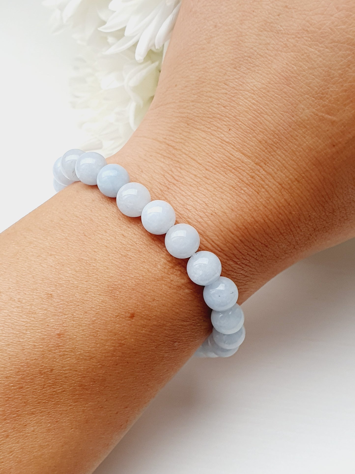 Aquamarine natural stone bracelet 8mm bead