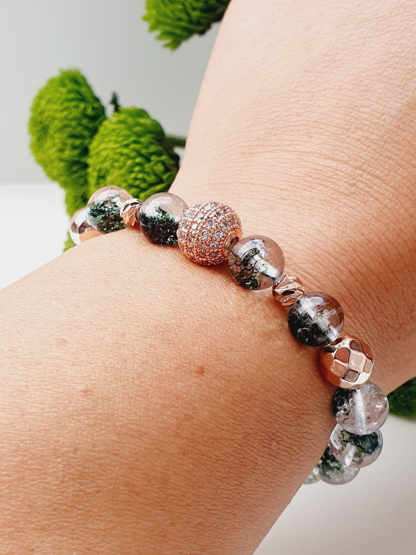 Phantom quartz natural stone bracelet 8mm bead