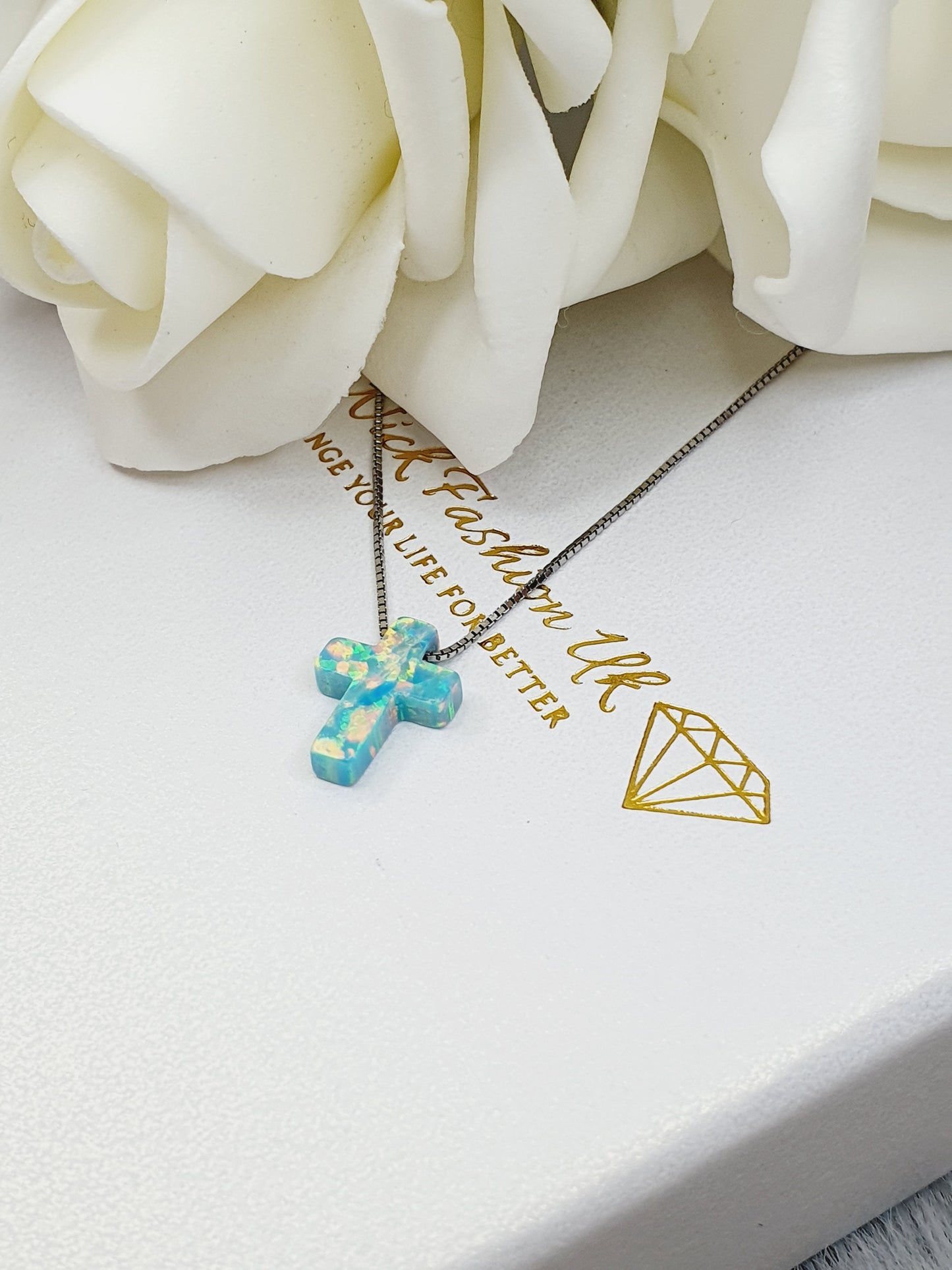 Necklace From Natural Stone Peruvian Opal Pendant, Silver 925, Gift Box Jewellery, Handmade In Uk