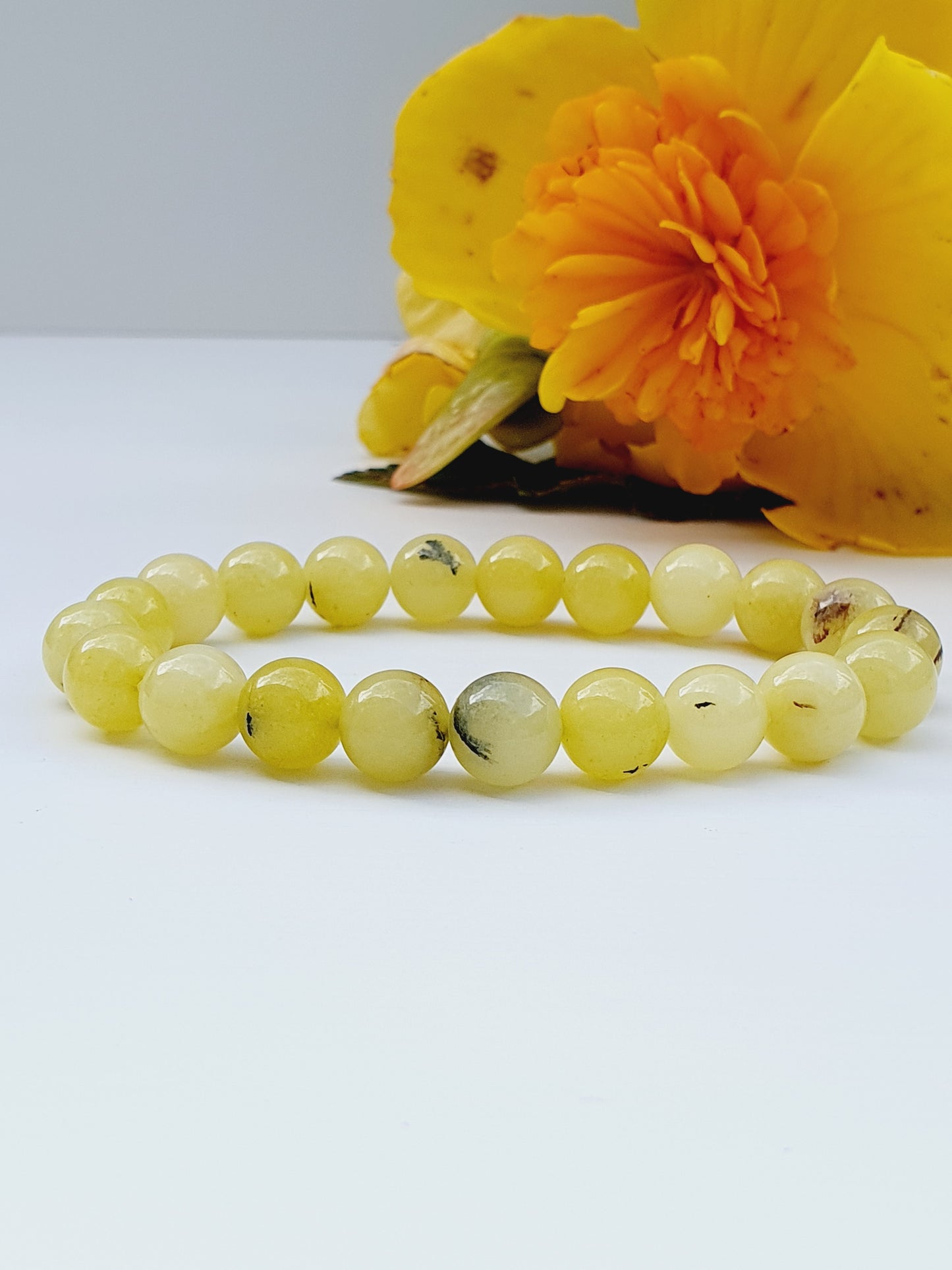 Yellow Opal natural stone bracelet 8mm bead