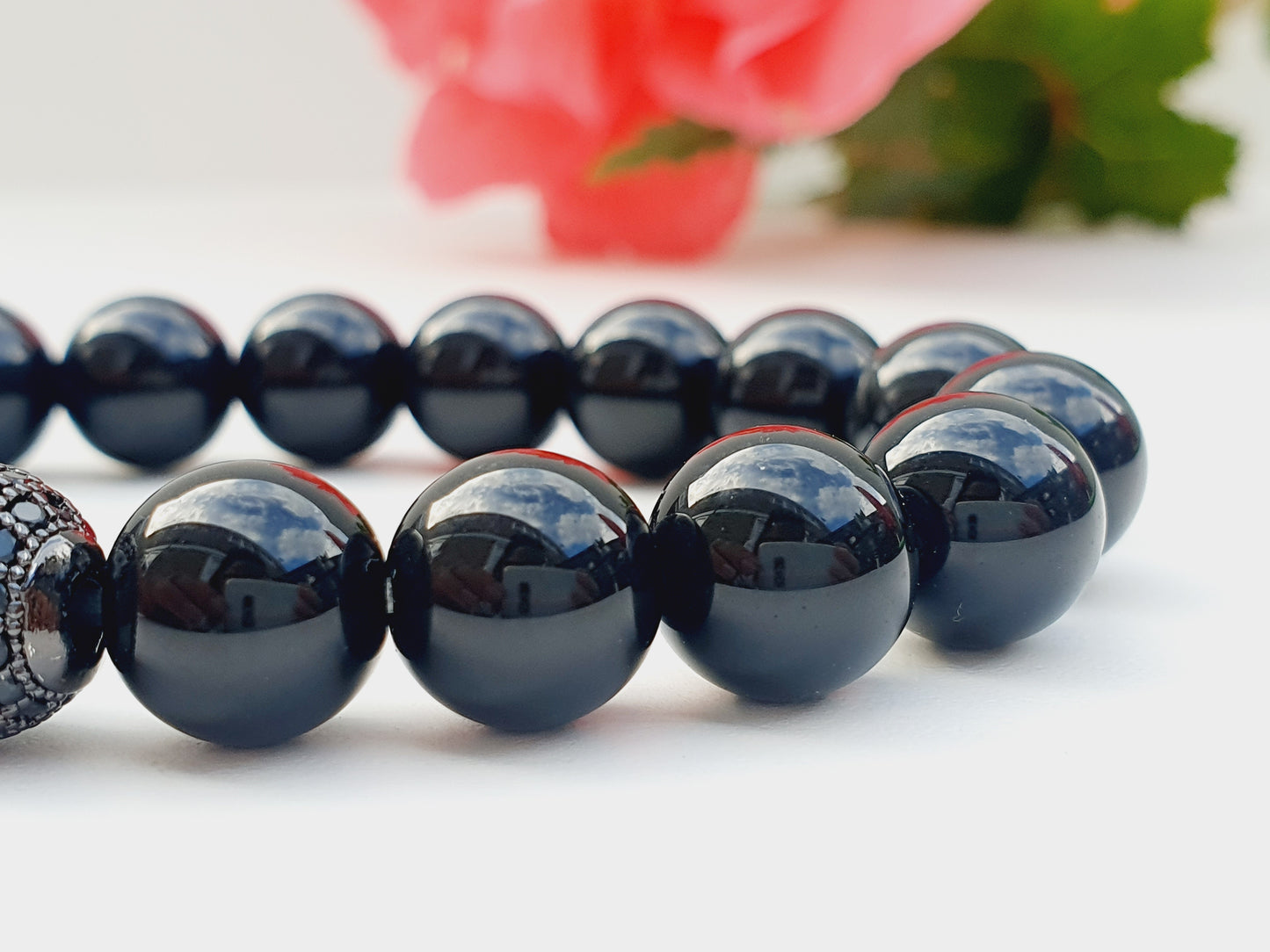 Black Tourmaline natural stone bracelet 10mm bead