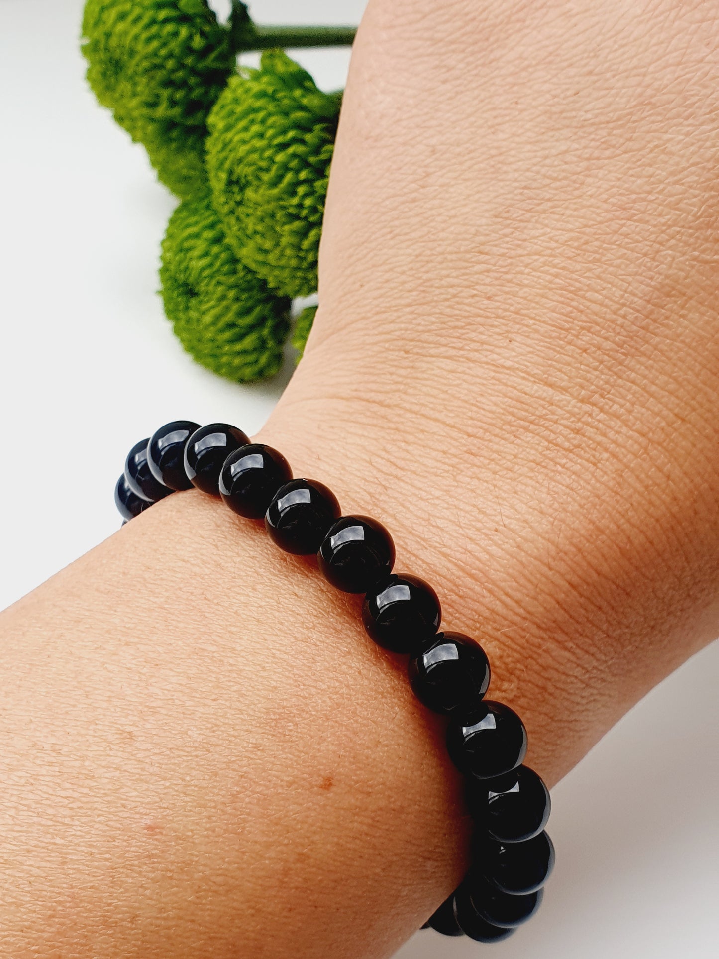 Obsidian natural stone bracelet 8mm bead