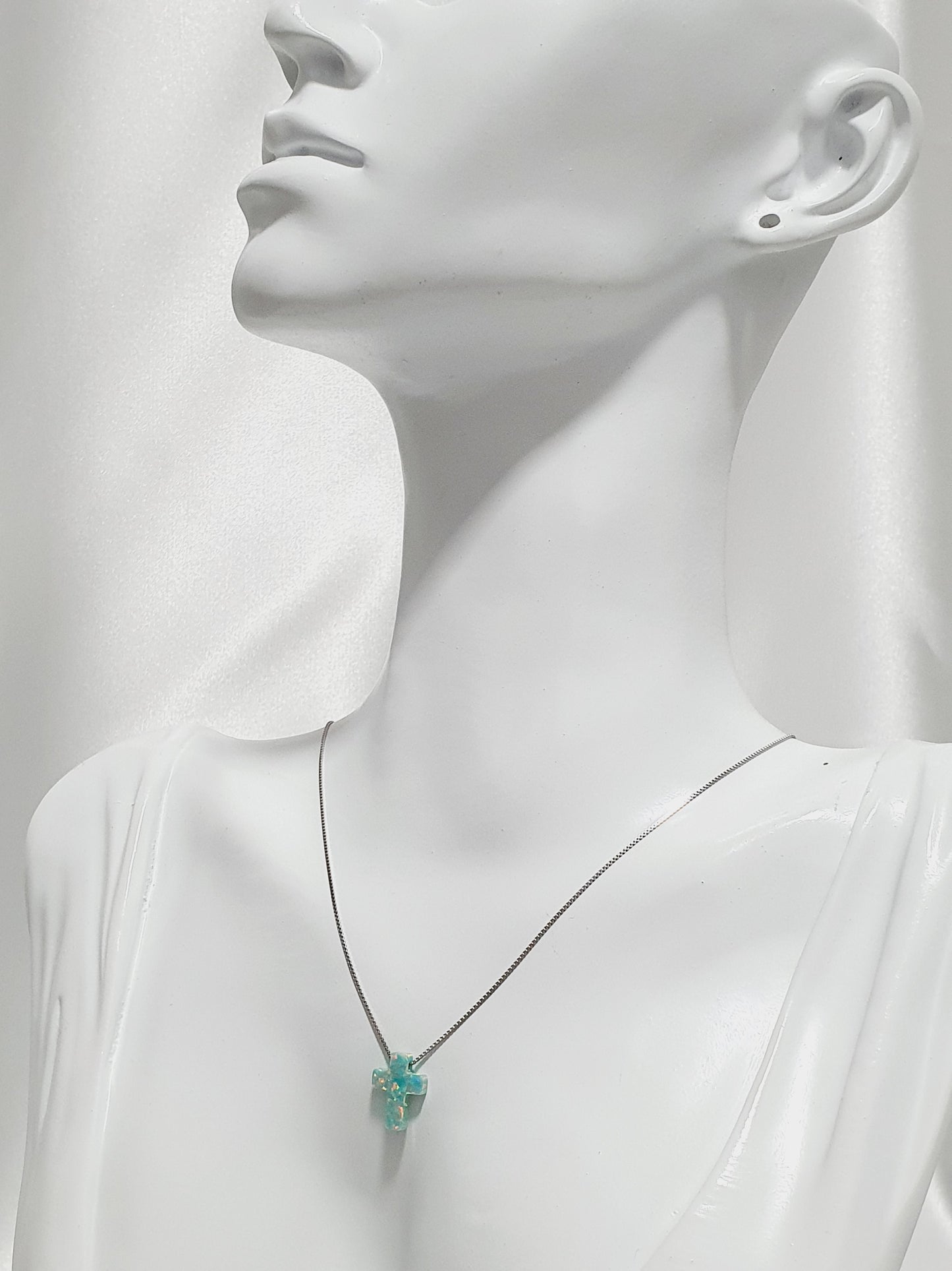 Necklace From Natural Stone Peruvian Opal Pendant, Silver 925, Gift Box Jewellery, Handmade In Uk