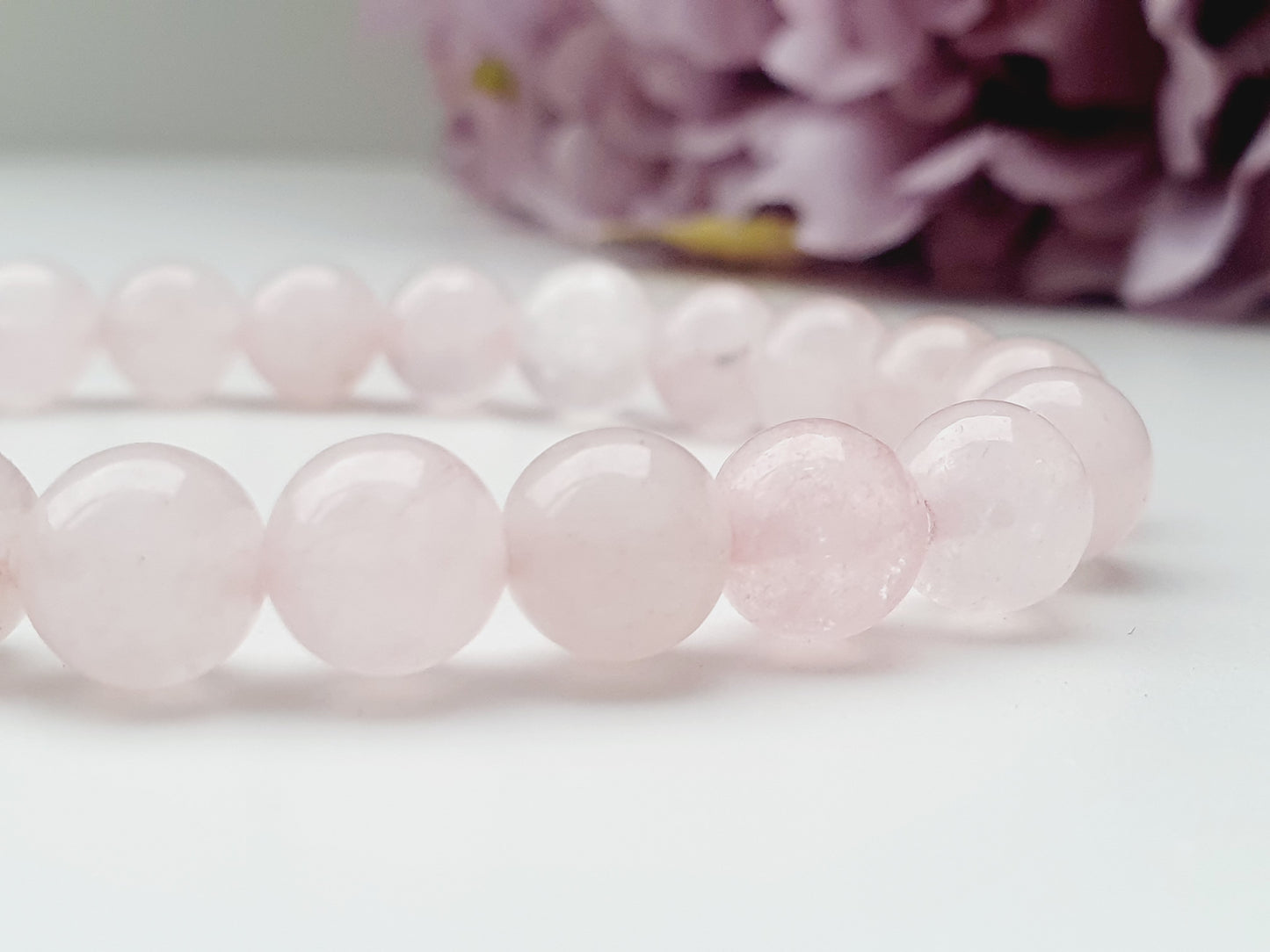 Rose Quartz natural stone love bracelet 8mm bead
