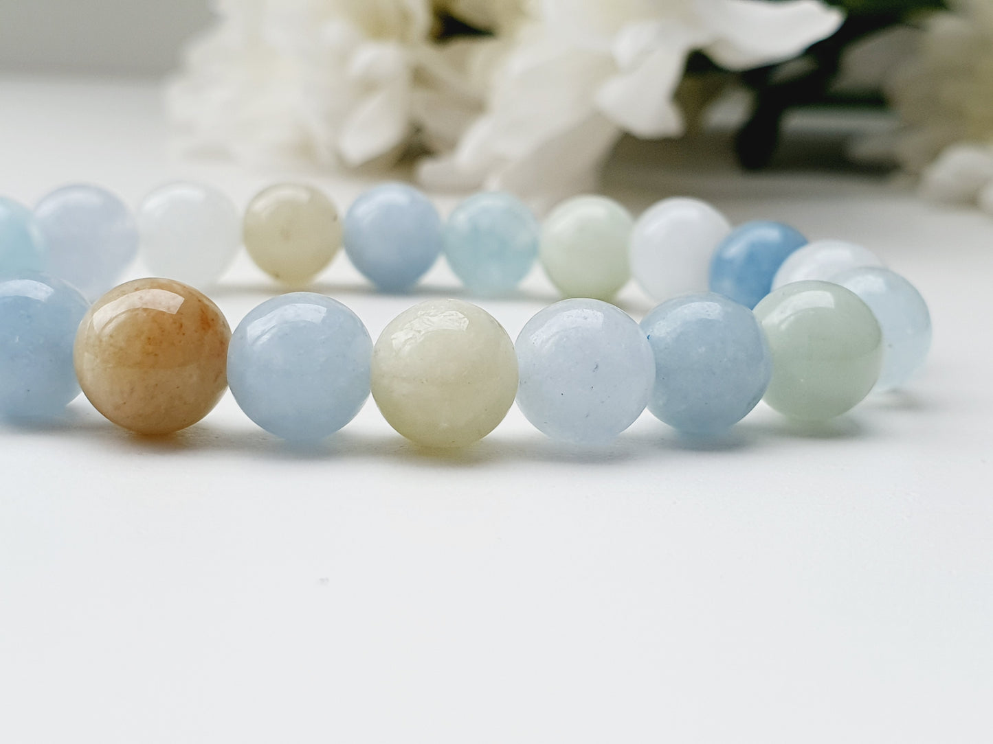 Beryl natural stone bracelet 8mm bead