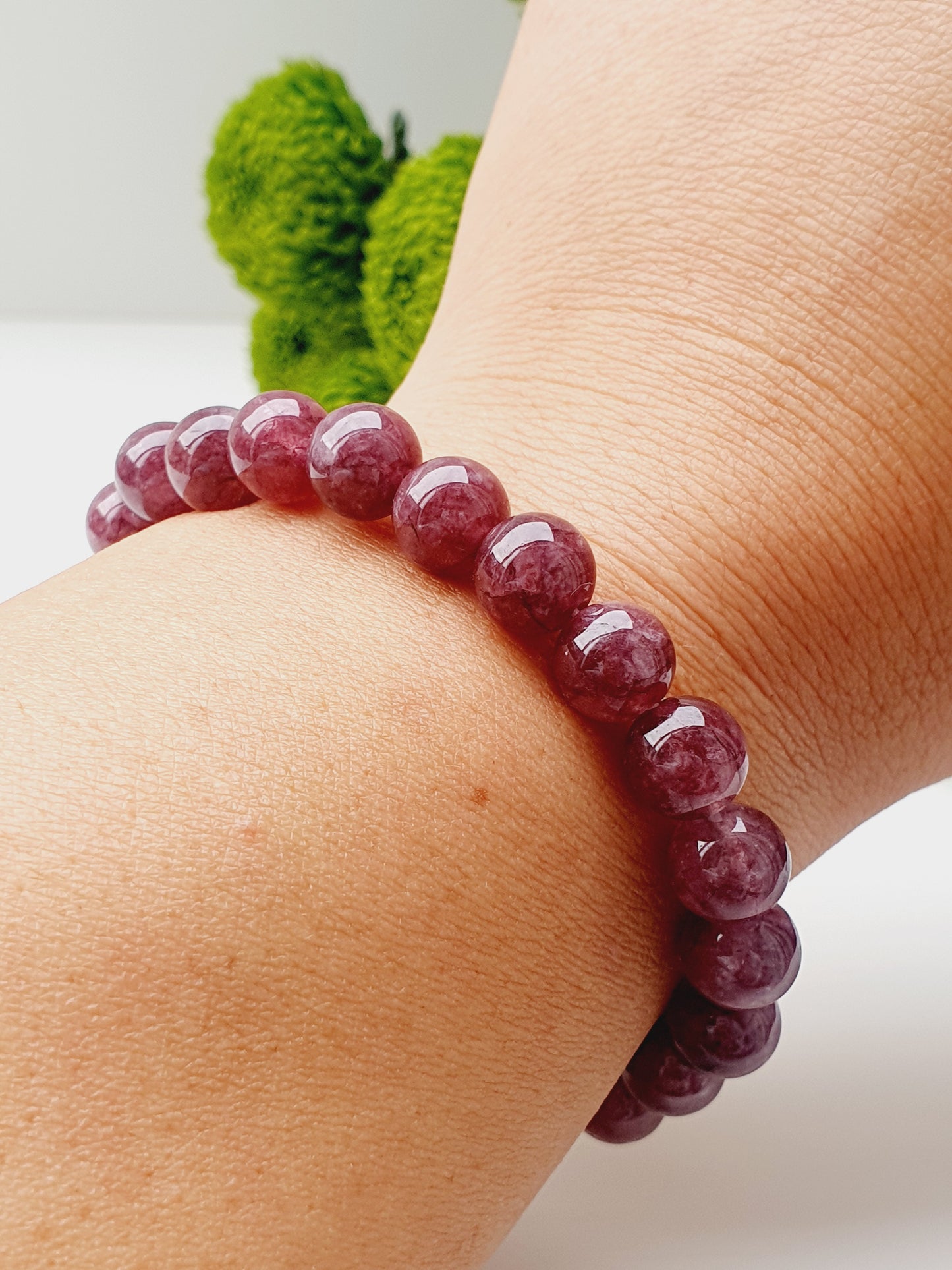 Lepidolite natural stone bracelet 8mm bead