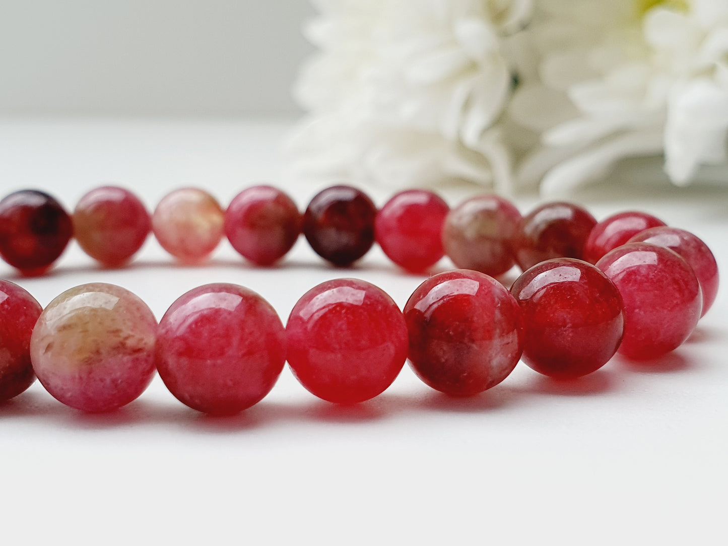 Bracelet from Tourmaline natural stone 8mm bead