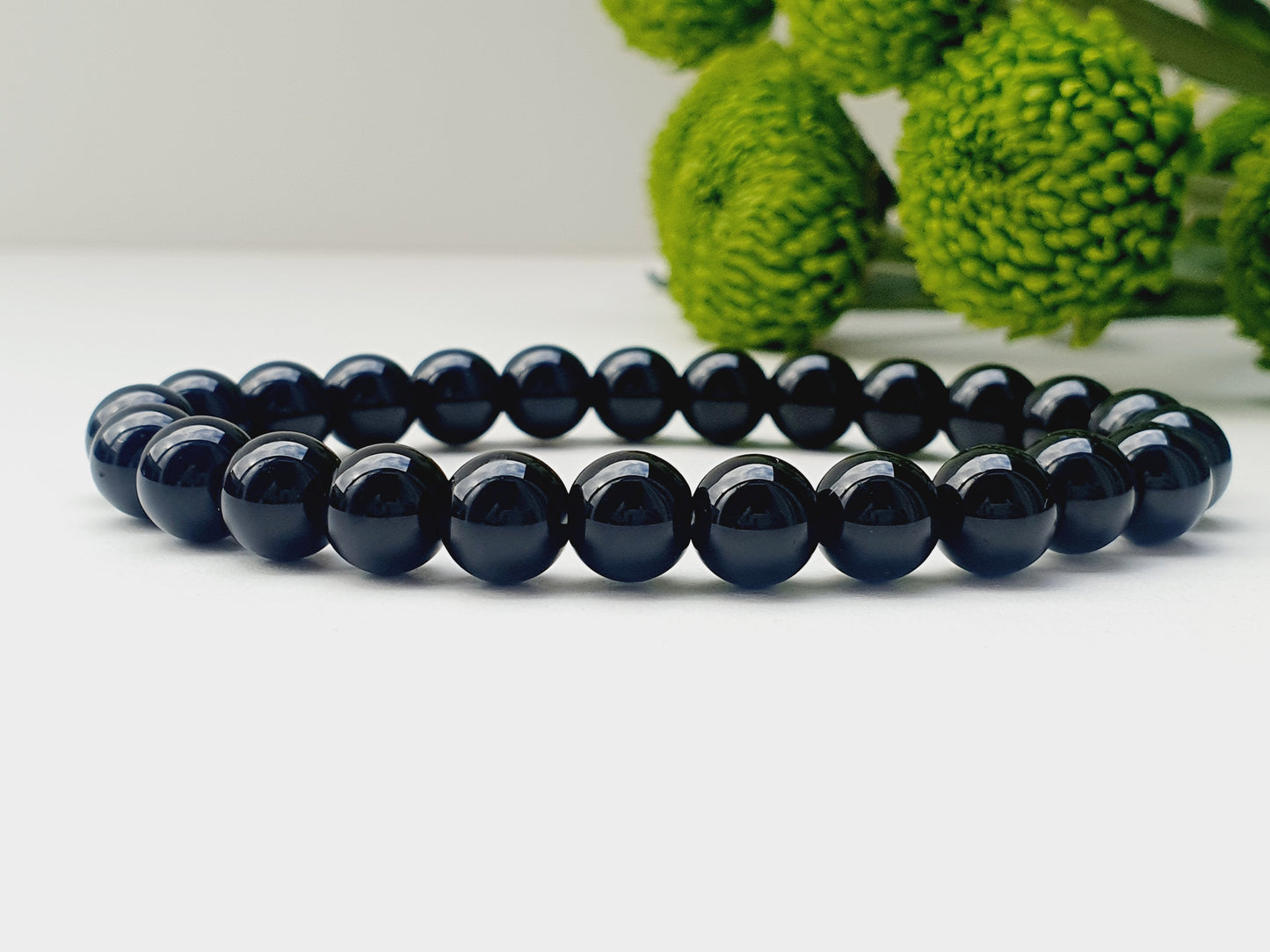 Obsidian natural stone bracelet 8mm bead