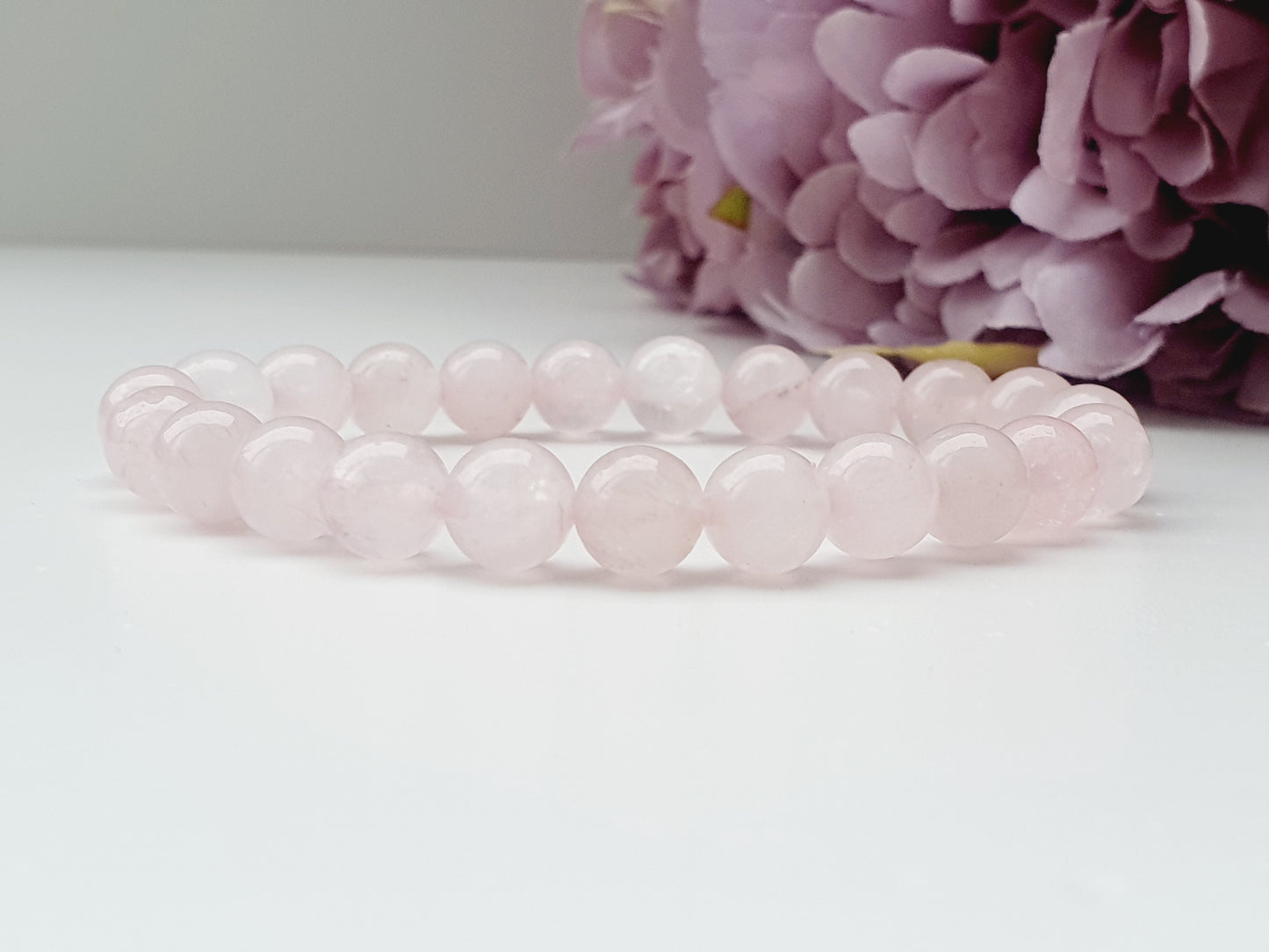 Rose Quartz natural stone love bracelet 8mm bead