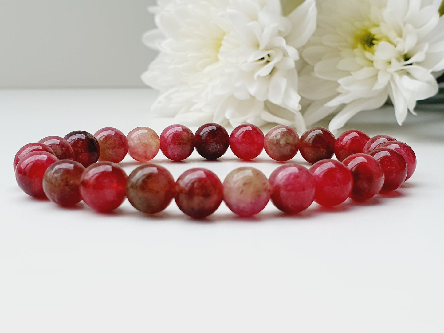 Bracelet from Tourmaline natural stone 8mm bead
