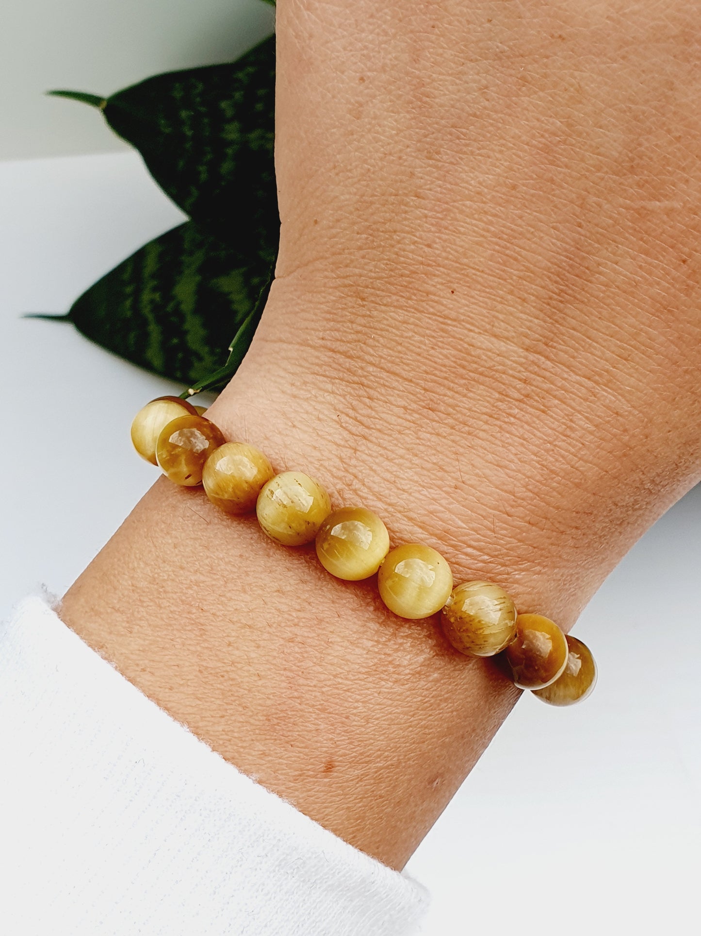 Tiger Eye natural gemstone bracelet 8mm bead