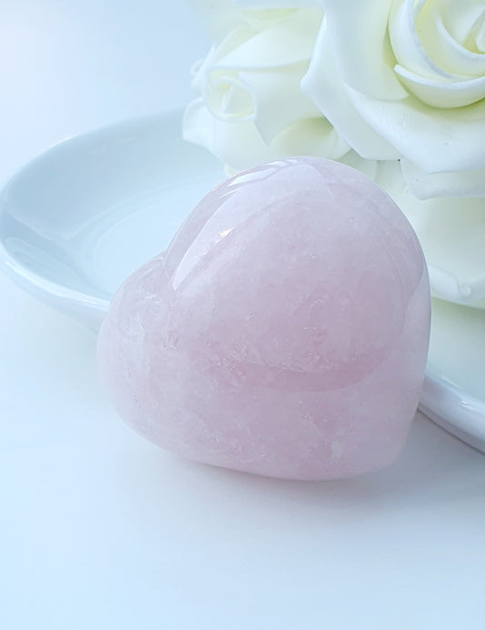 Heart of Love made from natural stone rose quartz