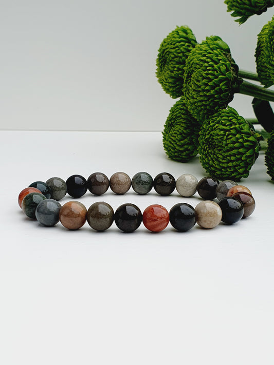 Ocean jasper natural gemstone bracelet 8mm bead