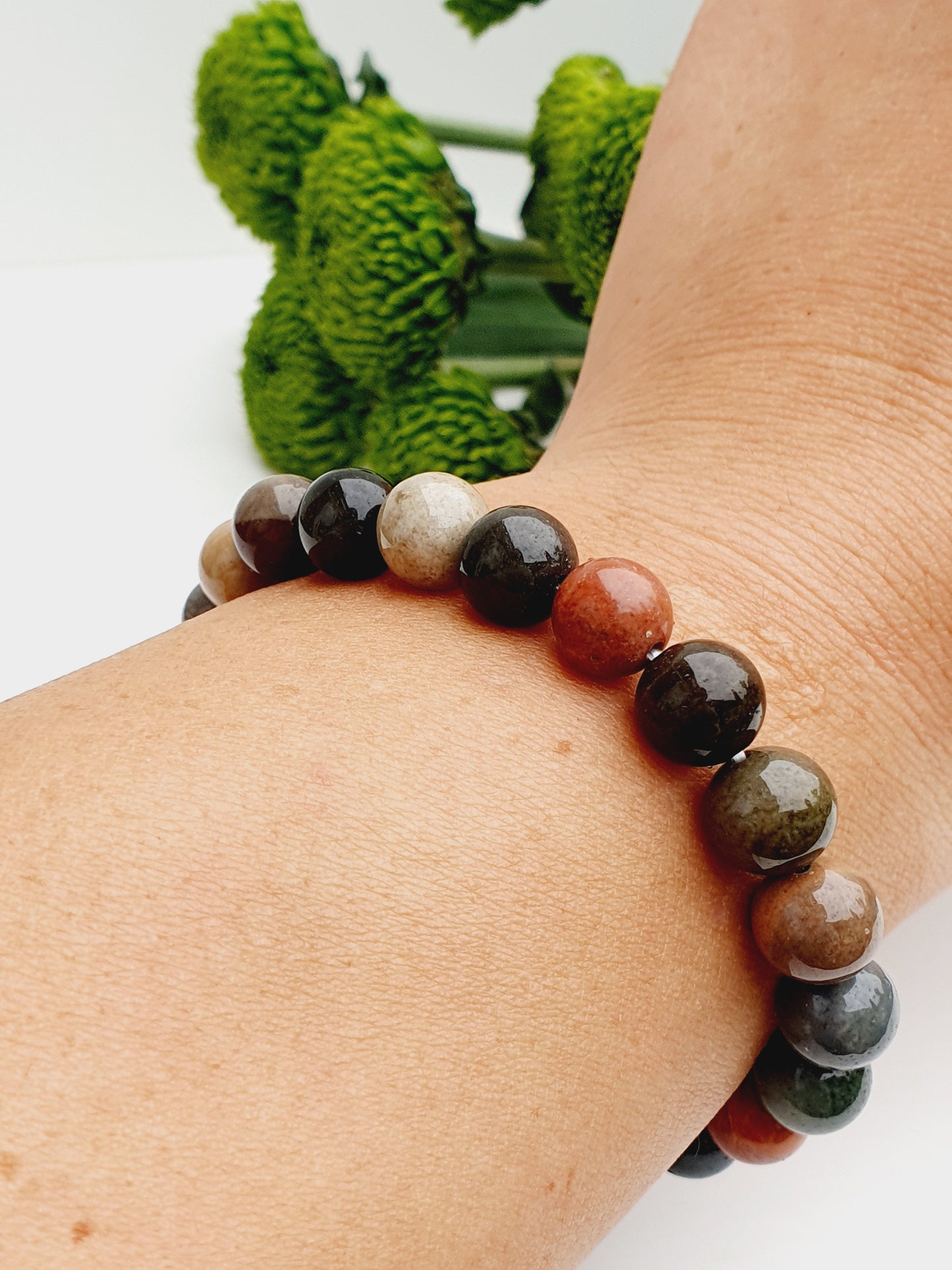 Ocean jasper natural gemstone bracelet 8mm bead
