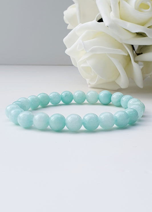 Amazonite bracelet natural gemstone 8mm bead