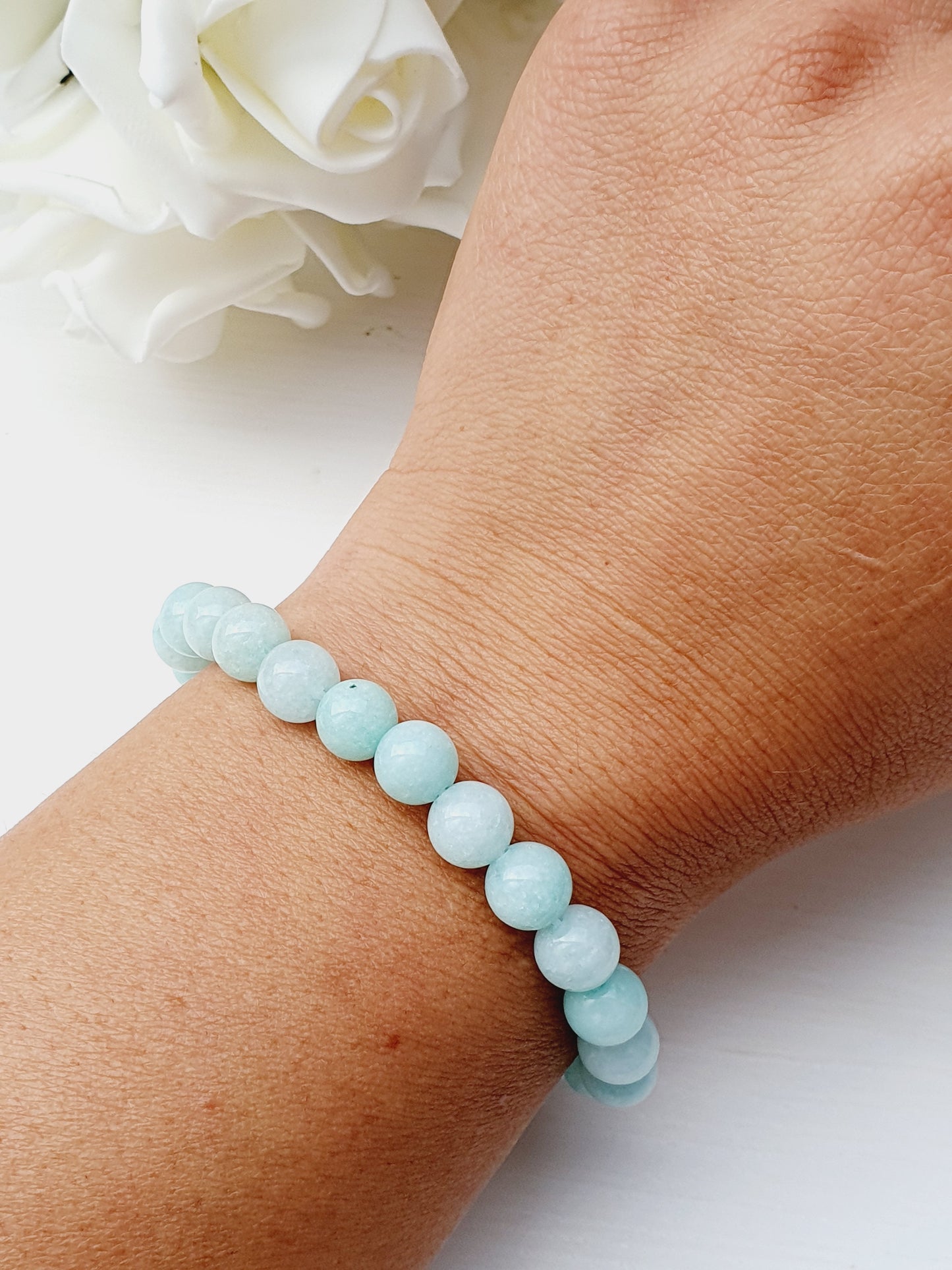 Amazonite bracelet natural gemstone 8mm bead