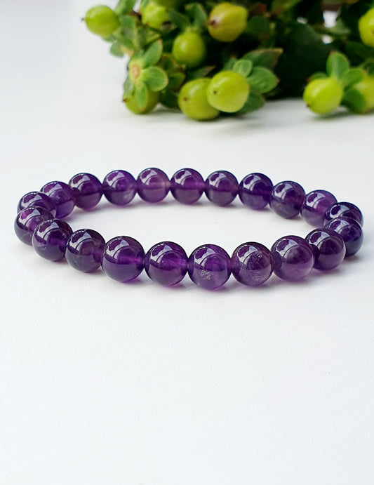 Amethyst natural stone protection bracelet 8mm bead
