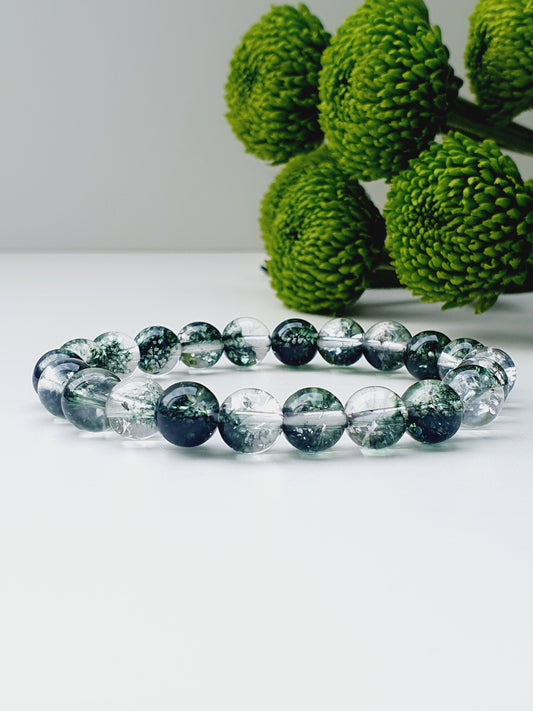 Phantom quartz natural gemstone bracelet 8mm bead