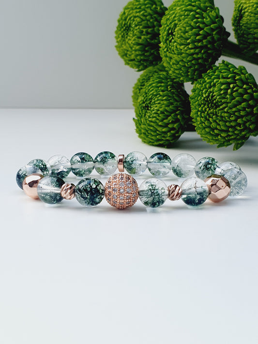 Phantom quartz natural stone bracelet 8mm bead