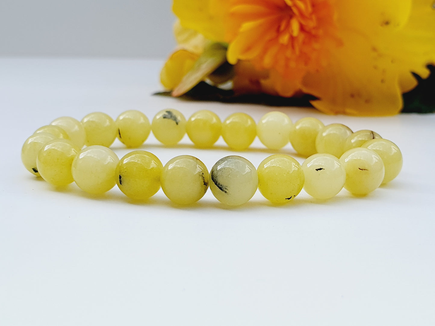 Yellow Opal natural stone bracelet 8mm bead