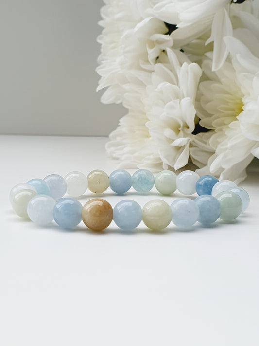 Beryl natural stone bracelet 8mm bead