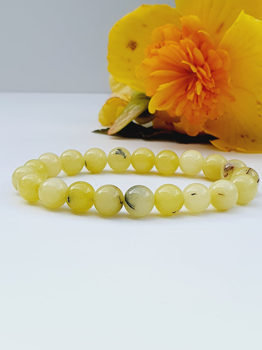 Yellow Opal natural stone bracelet 8mm bead