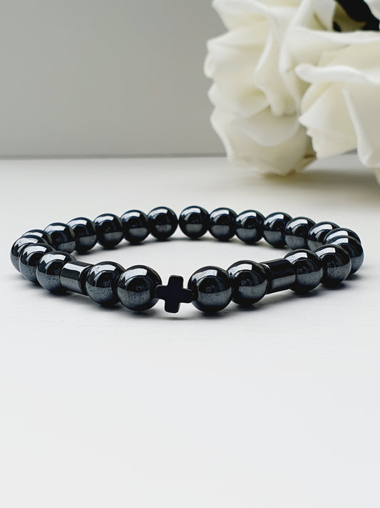 Hematite natural stone bracelet 8mm bead