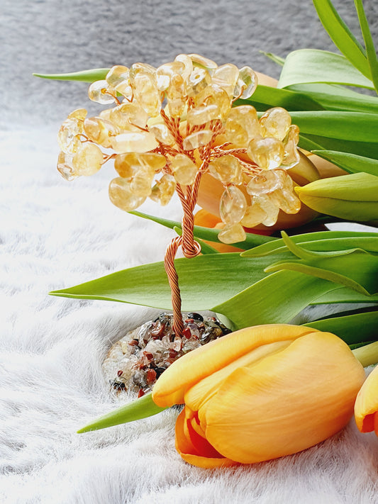 Tree of life made from natural stone citrine
