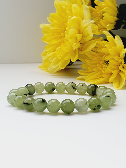 Prehnite natural stone bracelet 8mm bead