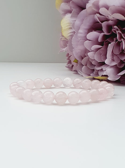 Rose Quartz natural stone love bracelet 8mm bead