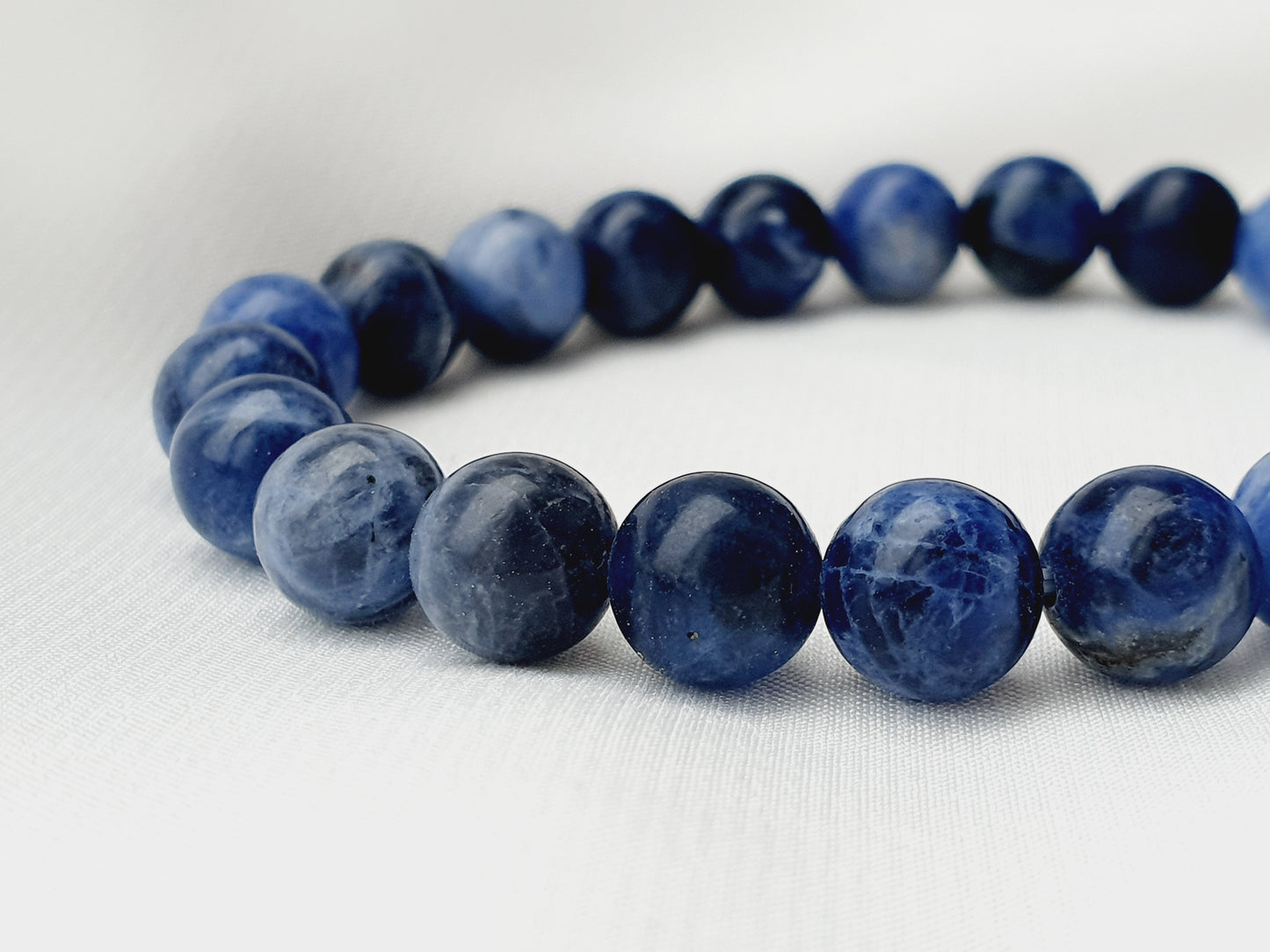 Sodalite natural stone bracelet 8mm beaded, gift box jewellery, Uk