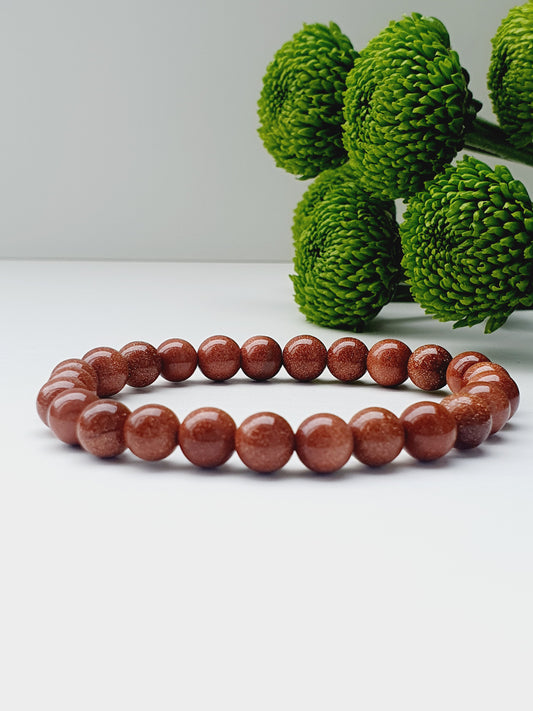 Gold Sandstone natural stone bracelet 8mm bead
