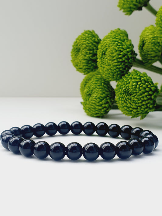 Obsidian natural stone bracelet 8mm bead